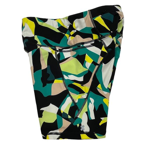 Sweaty Betty Power 6" Biker Shorts Sz S New $78 Green Camo Non-Padded Pockets - Picture 4 of 8